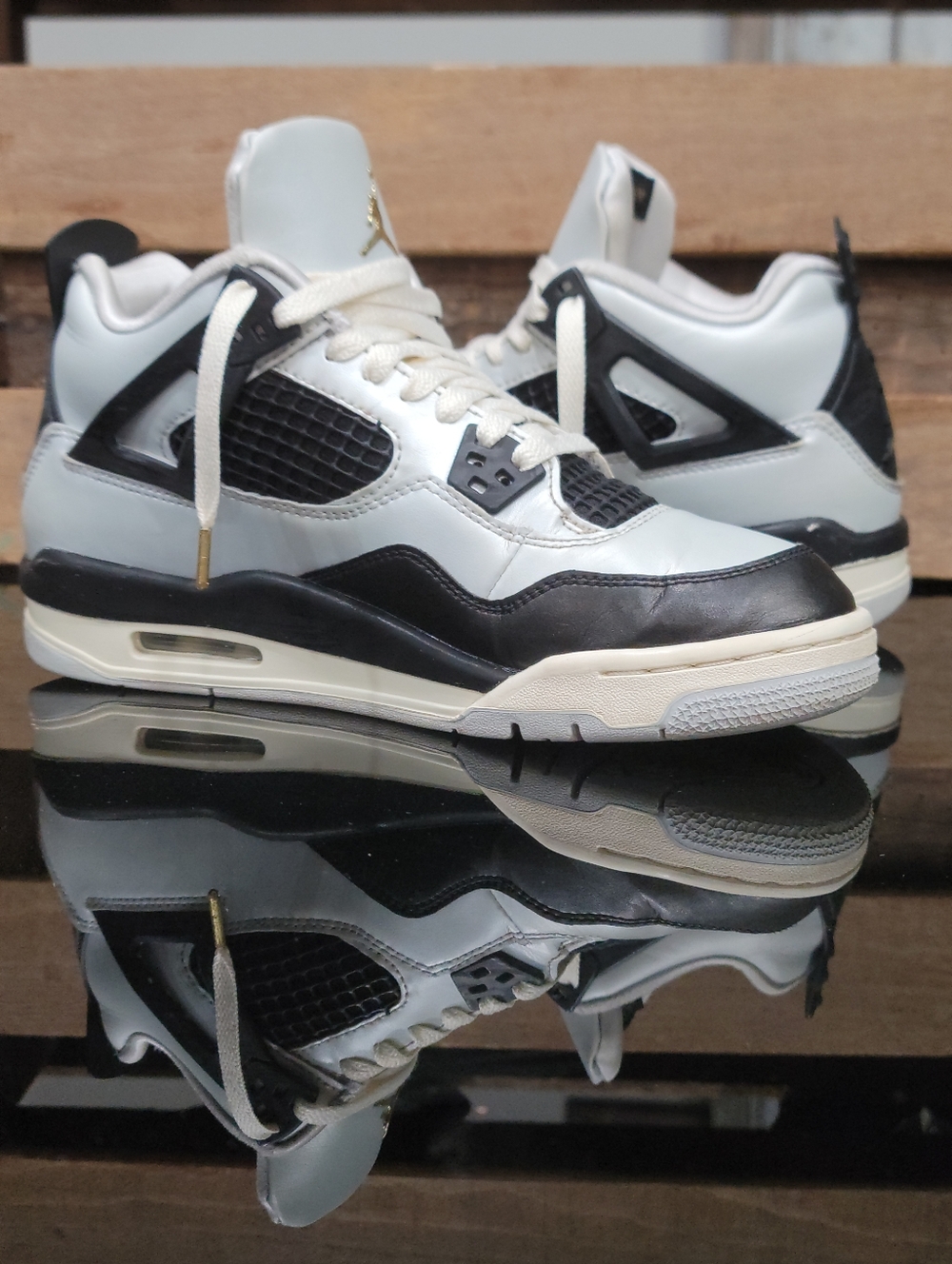 Nike Air Jordan 4 Retro "Platinum Gold" Wmns 8 Same Day Shipping - Picture 5 of 14